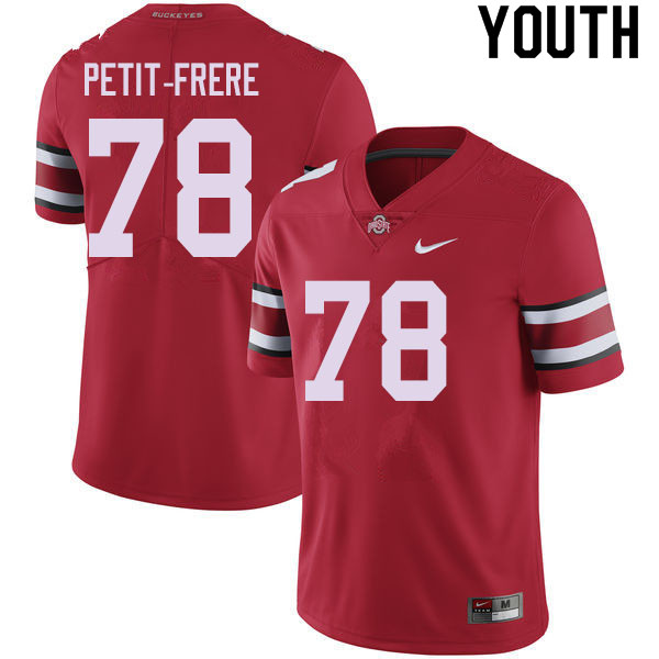 Youth #78 Nicholas Petit-Frere Ohio State Buckeyes College Football Jerseys Sale-Red